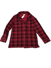 NWT Soma Cool Nights Plaid Pajama Top Women  s Size Medium Red Plaid Super Soft
