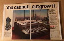 1981 Exxon Typewriter Word Processor vintage 2-page print ad 80's advertisement