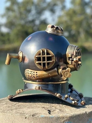 US Navy Mark V Vintage Antique Style Brass Deep Sea Scuba Divers Diving Helmet - Picture 5 of 6
