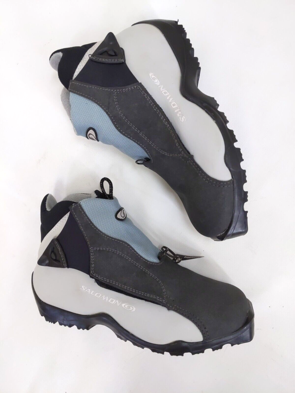 Stivali SALOMON 9.5 Vitane SNS Cross Country Thinsulate grigio blu vestibilità automatica donna