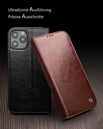 Vintage Echt Leder Tasche Klapp Cover Hülle Beutel für iPhone 14 15 16 Pro Max - Picture 8 of 15