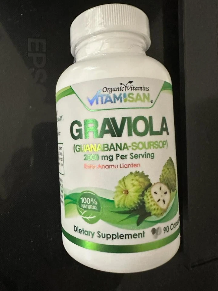 Guanábana Graviola 2000 mg x/porción 360 cápsulas guanábana suministro para 6 meses Annona Foto 4 de 4