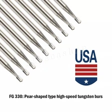 Dental Carbide Burs Tungsten Steel Bur FG # 330 Pear fit High Speed Handpiece