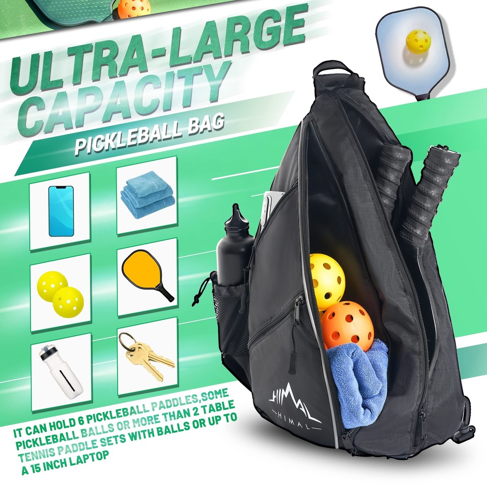 Himal Pickleball BagAdjustable Pickleball,Tennis,Racketball Sling Bag