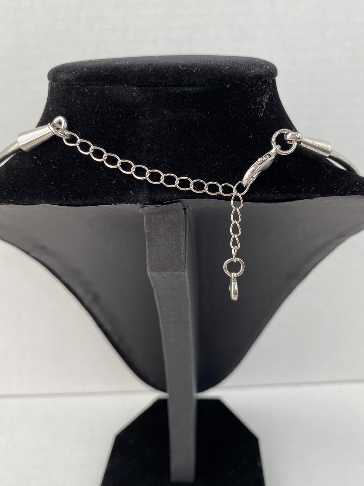Modernist Silver Tone Round Solid Collar Necklace… - image 2