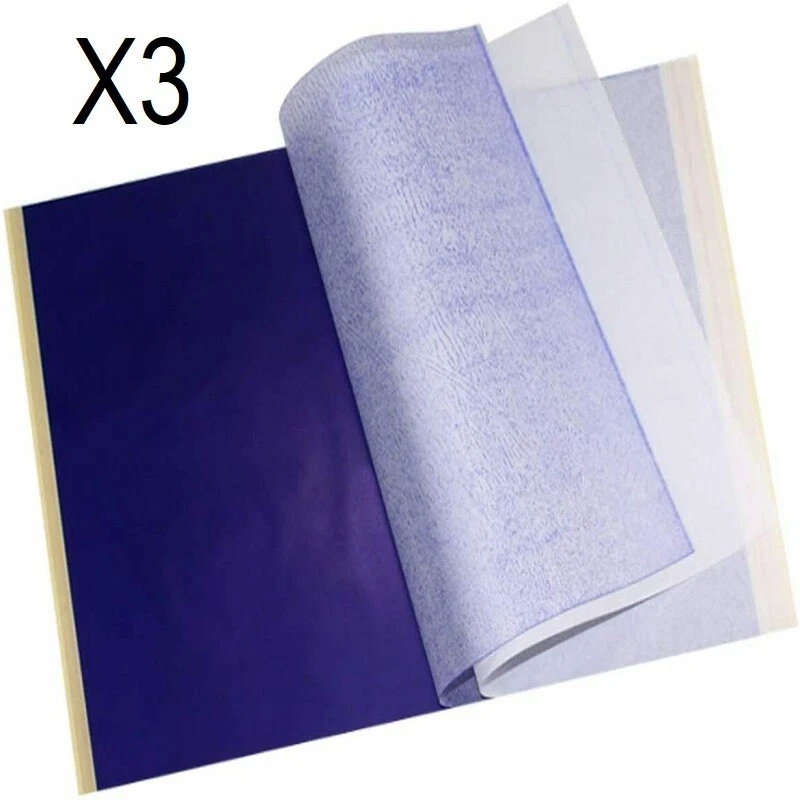 SPIRIT Tattoo Stencil Transfer Paper A4 3 Pack Carbon Tracing Sheets Hand Stick & Poke