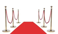 VIP RED CARPET COMBO SPECIAL (6-GOLD POSTS + 4-ROPES + 1-3'X10' RED CARPET) 