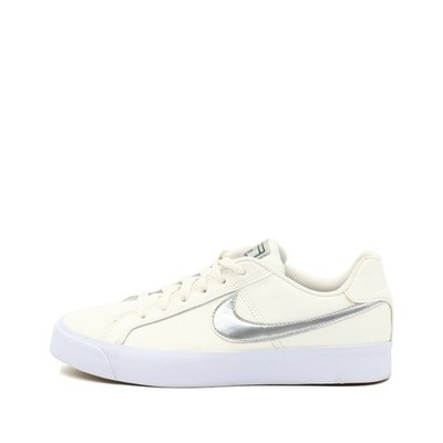 Nike Damen Court Royale 2 Low Schuh Weiß/Silber Leder Low-Top Sneaker EU 38