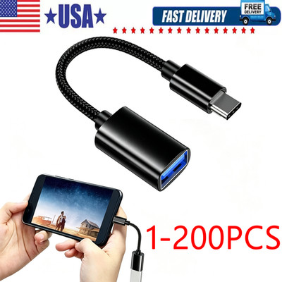 USB-C Type C Male to USB 3.0 Type A Female OTG Adapter Converter Cable Cord Lot