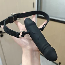 Open Mouth Gag Silicone Hollow Drool Double-Headed Oral BDSM Adults Plug Bondage