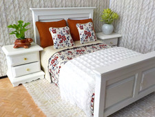 Miniature Dollhouse Floral Bedspread/Comforter/Blanket/Pillows  1:12 Scale  302