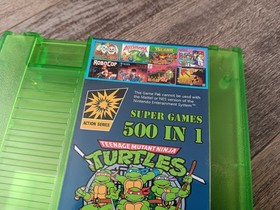 Super Games 500 in 1 MultiCart Green 1980s NES Original Nintendo Video Game TMNT