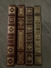 Lot Of 4 Franklin Library 1/4 Leather Books Vintage Decor Collectible Hardcover