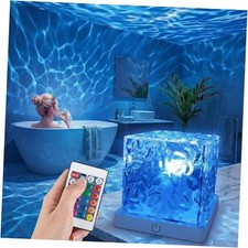 Rechargeable Ocean Wave Projector Light, 16 Color Changeable  Dimmable Shower