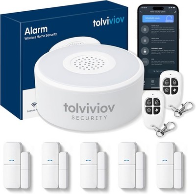 Wireless 8 Piece Alarm Kit WiFi Door Sensor with Alexa