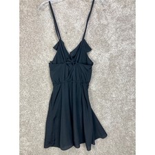 BCBGeneration Ruffle V-Neck Mini Dress Womens XXS Black Spaghetti Strap Flowy