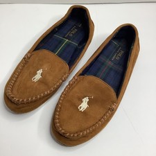 Unisex Size 9 Slippers Polo Ralph Lauren Dezi V Moccasin Sleepers Chestnut Brown