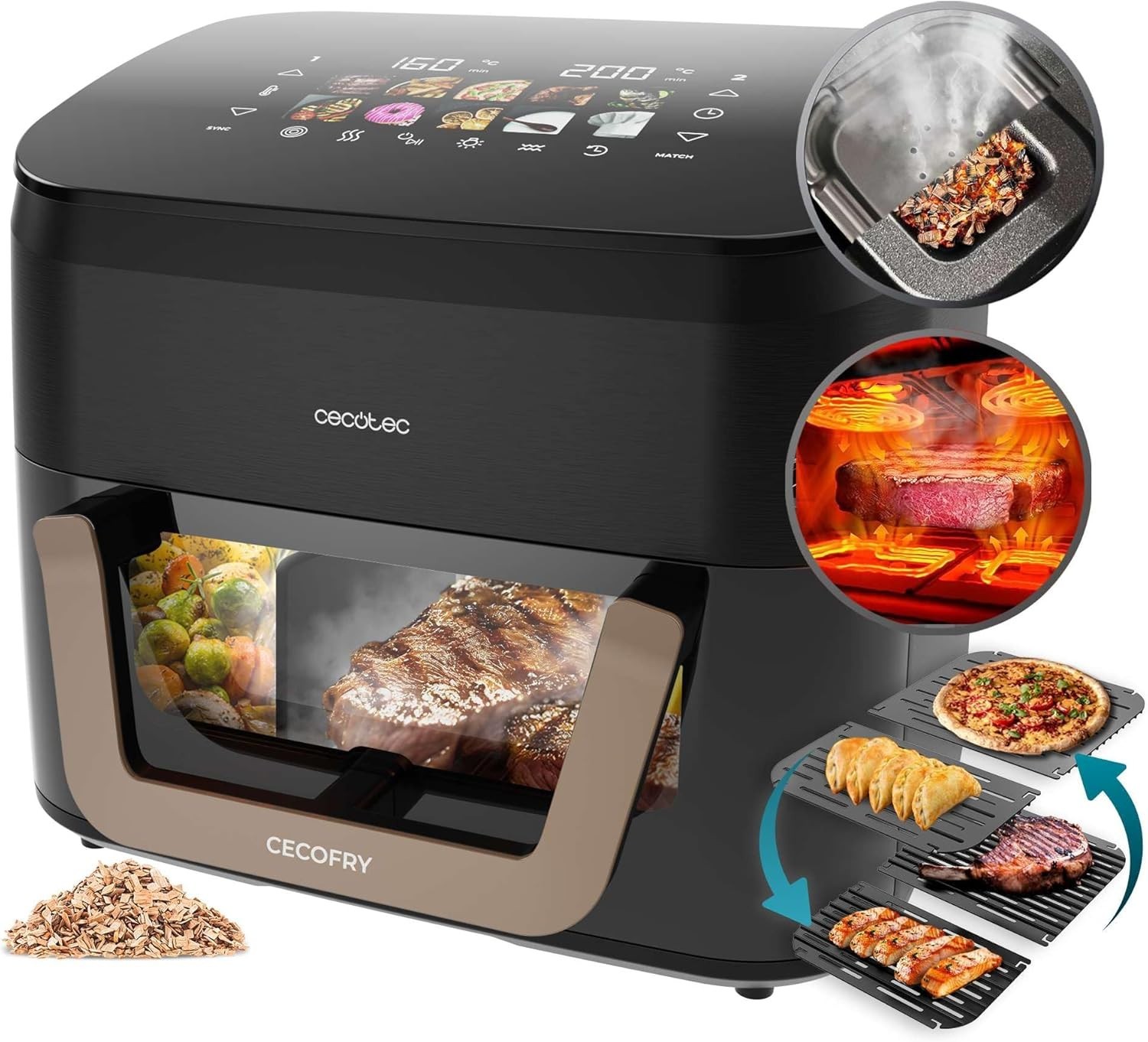 Cecotec Cecofry & Grill Smokin' 11000 10L - Friggitrice ad Aria 2200W