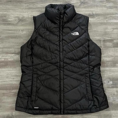 The North Face Women's L Black Quilted Down Vest 550 Full Zip