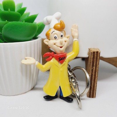 Vintage 1988 Snap Crackle Pop Rice Krispies Chef Keychain Advertising Premium