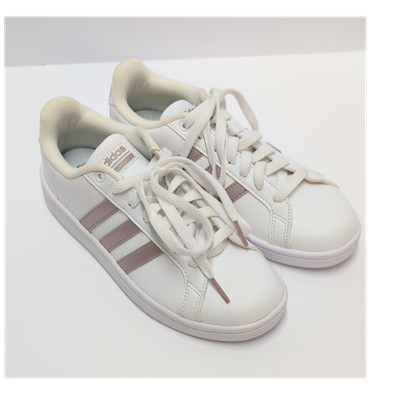 Adidas Cloudfoam CF Advantage Low Sneaker White/Pink DA9524 Size 6.5