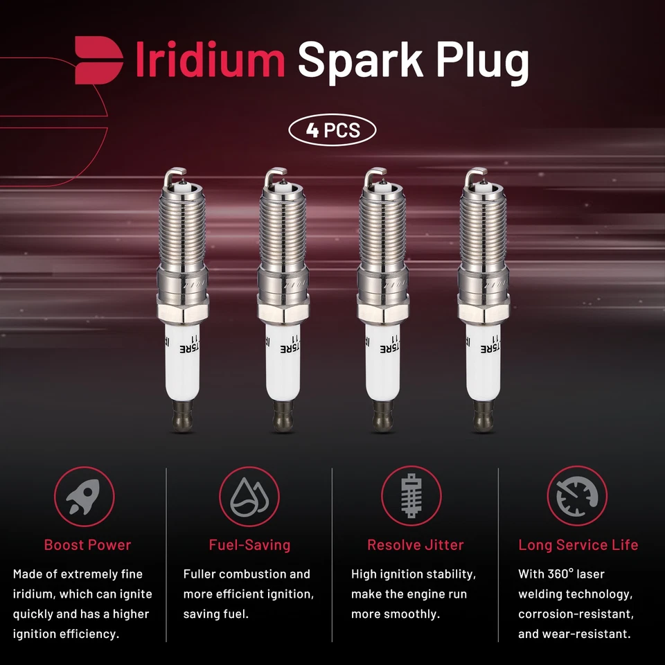91418 Set of 4 Iridium Spark Plugs For Chevy HHR Malibu - Image 4 of 4