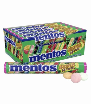 Mentos Chewy Mint, Discovery Assorted Fruit 14 Count (Pack of 15), Variety NEW