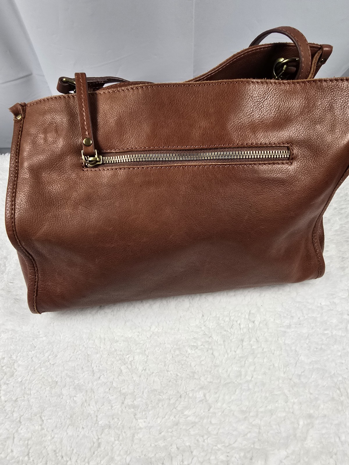 american leather co. lenox triple entry Tote/satchel Bag Brown