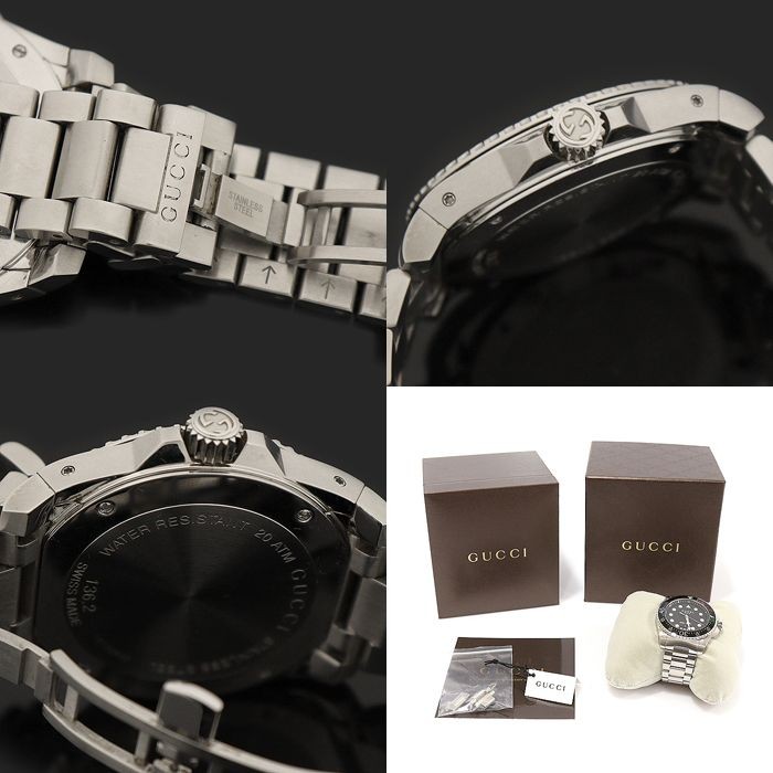 Gucci YA136208 45MM Steel Quartz DIVE Men's Watch 132249695 thumbnail 7