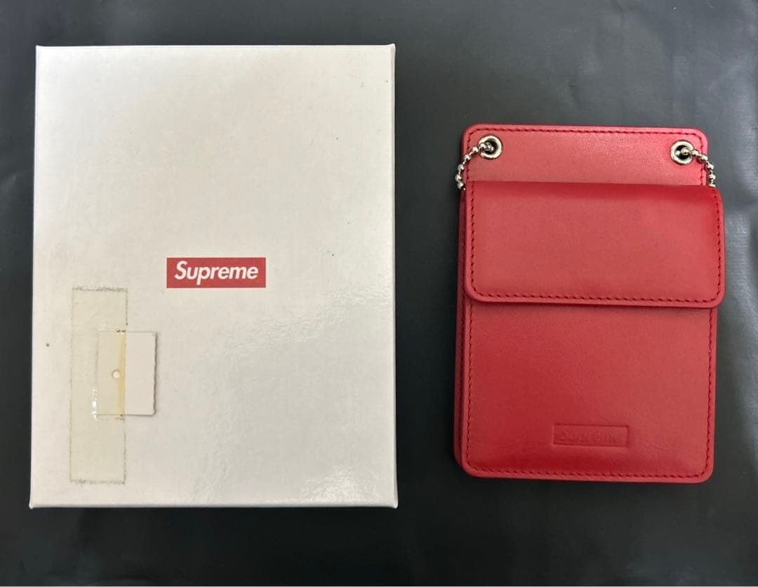 18AW Supreme Leather ID Holder＋Wallet Supreme 18AW leather ID holder case red | eBay