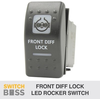 Rocker Switch FRONT DIFF LOCK - White - LED 4x4 Boat Caravan Marine 12v