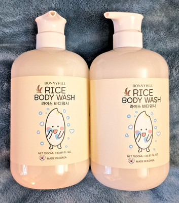 2 PACK BONNYHILL Relaxing Skin Radiance RICE BODY WASH 33.8 oz Korean Made