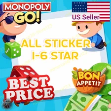 ( Gold Sticker Event ) Monopoly Go | All Sticker 1-6 ⭐Fast Available🎁Low Price