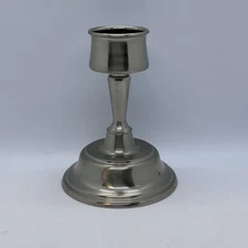 Vintage Silver Tone Metal Taper Candlestick Candle Holder 6 Inches Tall MCM Look