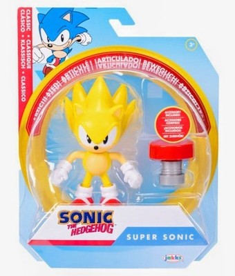 Jakks Pacific Sonic the Hedgehog Classic Super Sonic 4'' Figure with Spring Trap