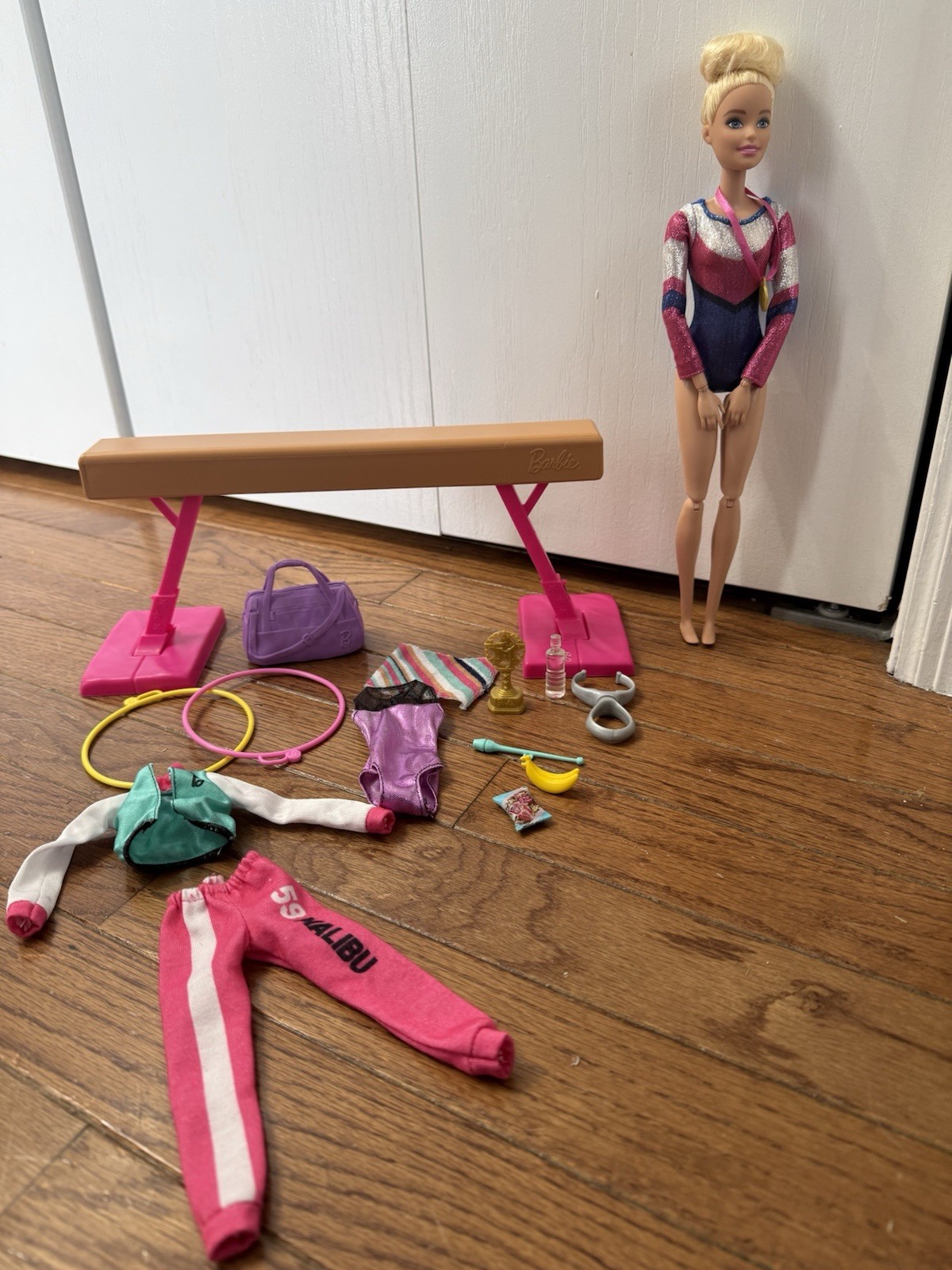Barbie Gymnast Gymnastics Playset With Blonde Fashion Doll B