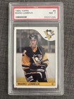 1985-86 Topps #9 Mario Lemieux rookie card graded psa 7 Near Mint Hall of fame