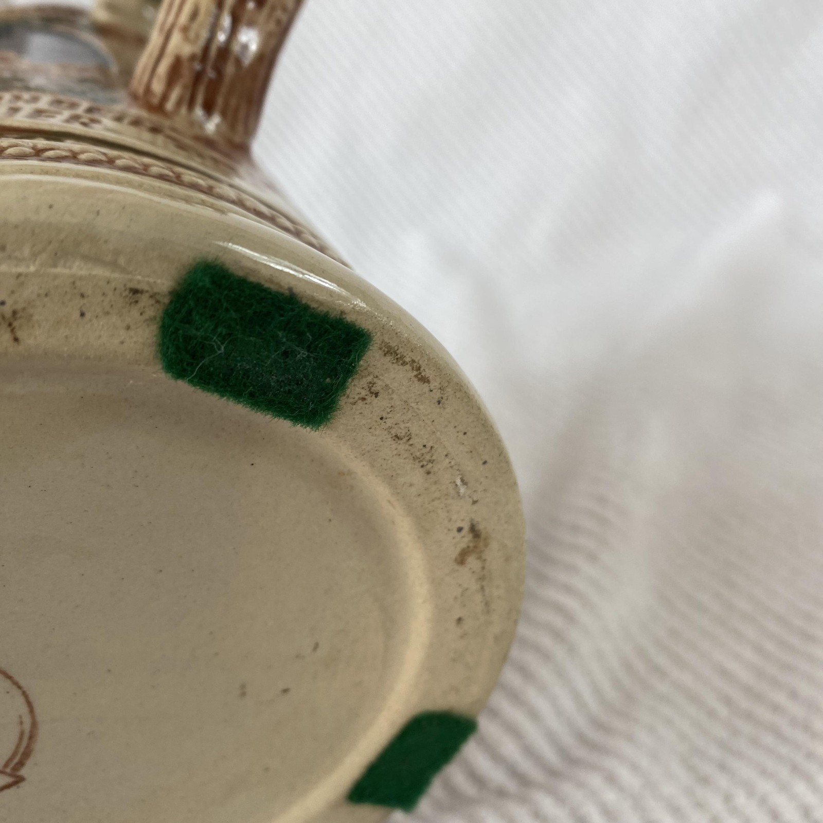 Vintage Gerz Germany Lidded Beer Stein Pewter Lid Tavern Scene Relief Ceramic