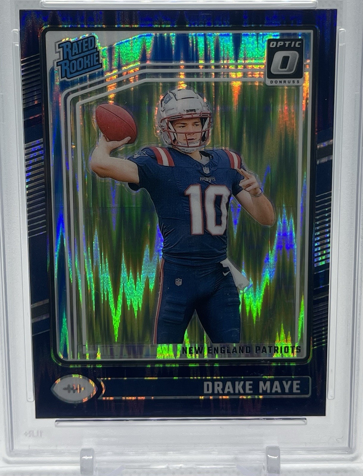 2024 Panini Donruss Optic - Rated Rookie Drake Maye #229 Purple Shock Prizm (RC)