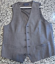 Paul Fredrick Waistcoat Vest Grey Wool Lightweight Men Sz 38 BLN