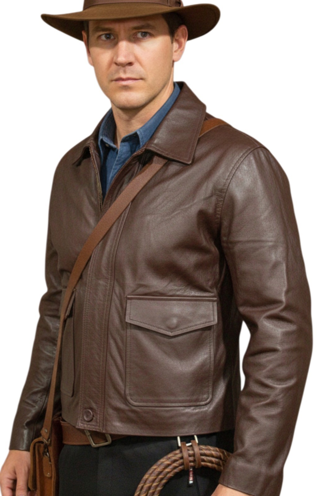 Handmade Indiana Jones Leather Jacket Raiders of The Lost Ark Brown inspired