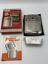 Vintage Unused Peacock Pocket Hand Warmer w/ Box Instructions Cup Bag Japan