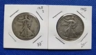 2 Walking Liberty Half Dollar 1918 S • 1942 • US  Coins 90% Silver