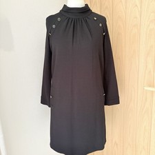 Somerset Alice Temperley Dress Jersey Black Buttons M 10 12 Formal occasion
