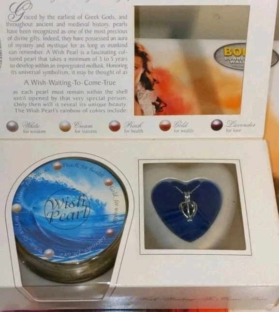 Collar Colgante Corazón Lucoral Ostra Cultivada Kit Perla Deseo Años 90 De Colección Foto 4 de 4