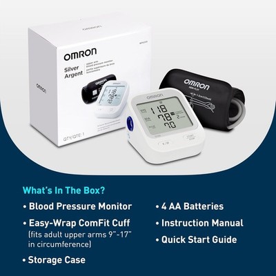 OMRON Silver Blood Pressure Monitor for Home Use & Upper Arm Blood Pressure Cuff