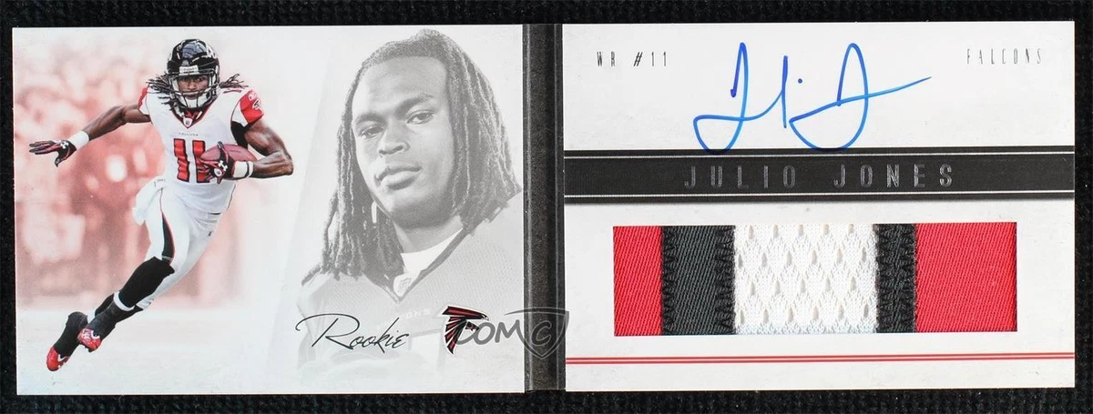 Carte NFL 2014 National Treasures Julio Jones Patch /10, 3 Couleurs, Falcons, Non Gradée