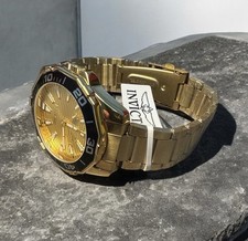 Invicta Pro Diver 46mm Men's Watch Gold Tone Stainless Steel Black Bezel 69235