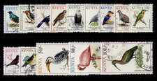 KENYA QEII SG593-603, 1993-96 birds set, FINE USED. Cat £13.
