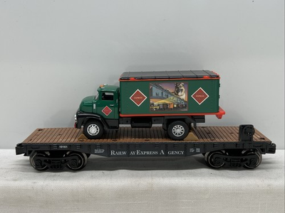 #ad Menards Gold Line Railway Express Flatcar W REA Box Truck 279 8320 NEW $34.95